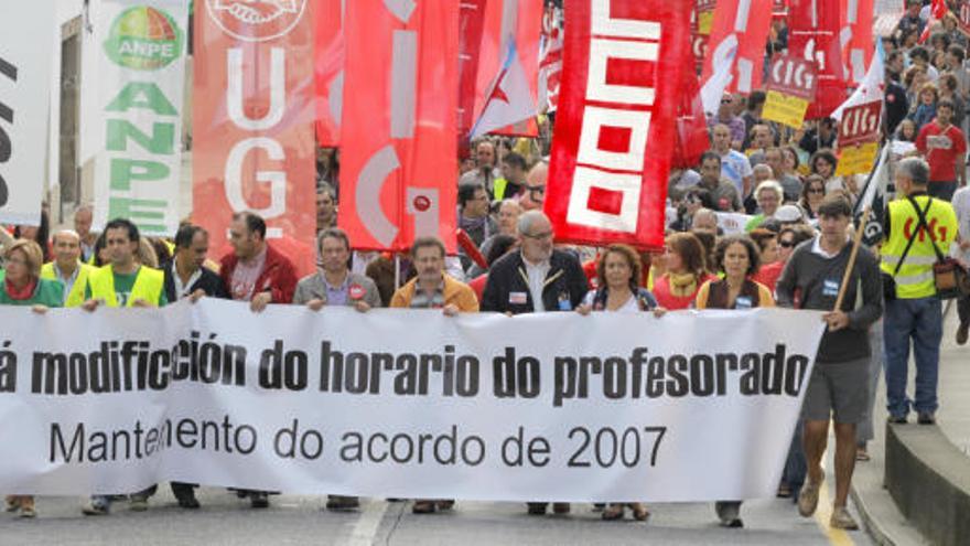 Imagen de la manifestación en Santiago de Compostela.