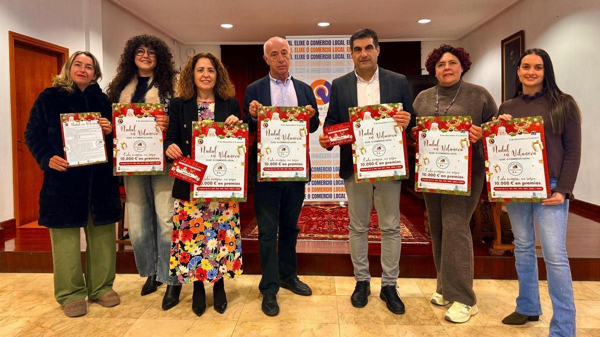 Un momento de la presentación de la campaña de rascas de Vilanova Centro.