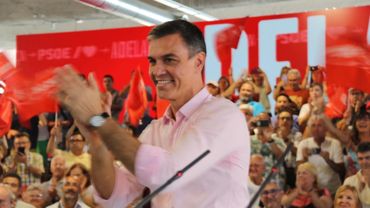 El secretari general del PSOE, Pedro Sánchez, a l'acte d'inici de la campanya del 23-J a la Casa de Campo de Madrid.