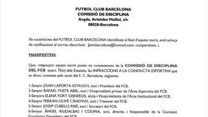 La denuncia a Laporta y su junta ante la Comisión de Disciplina de Barça