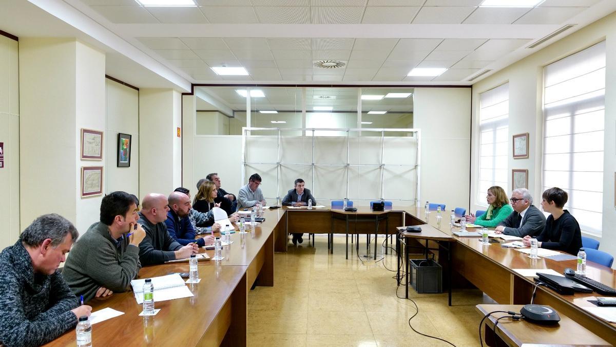 Un instante de la reunión del Departamento de Agricultura del Gobierno de Aragón con las organizaciones profesionales agrarias.