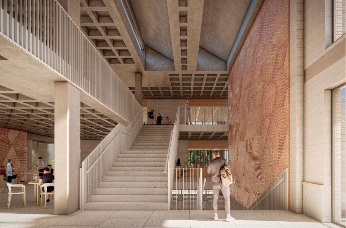 Recreacción de la futura escalera del nuevo aulario