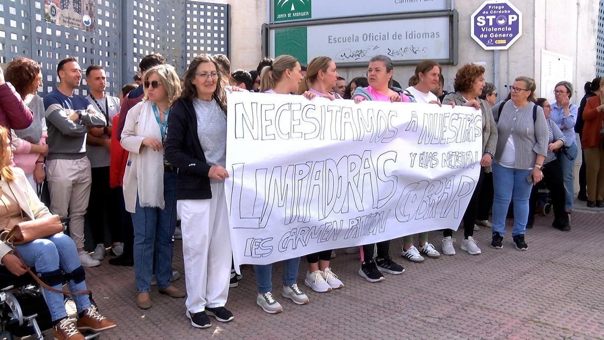 Protesta de las limpiadoras en Priego de Córdoba