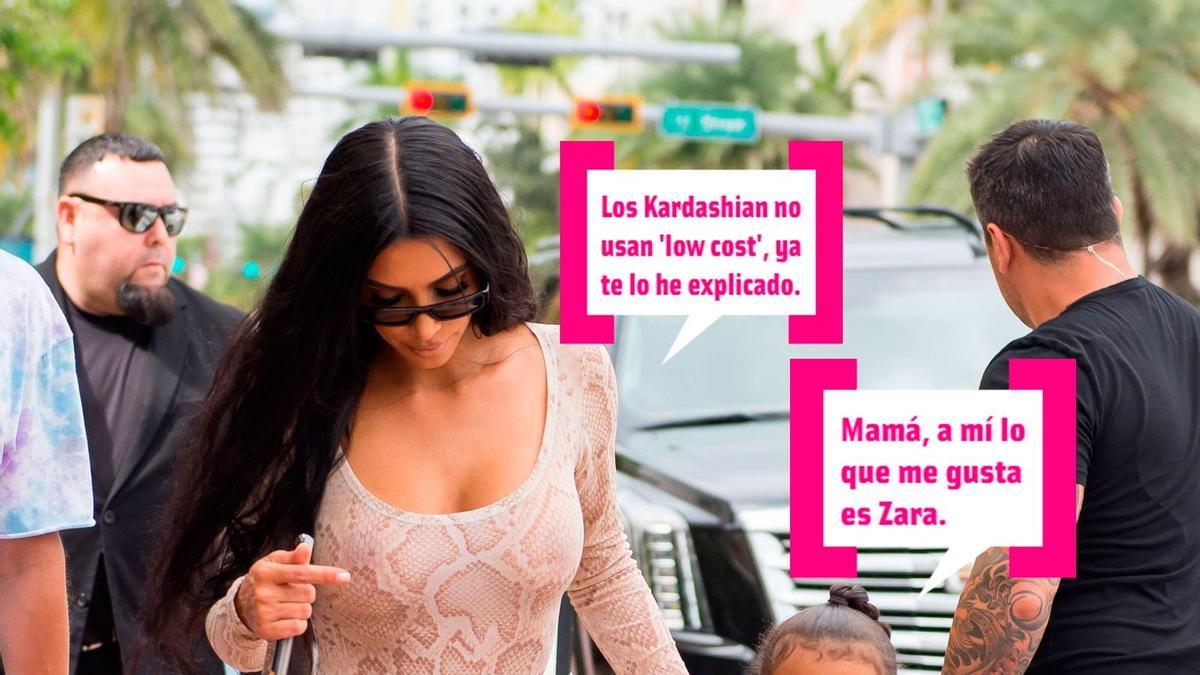 KIm Kardashian y North West paseándose por la calle.