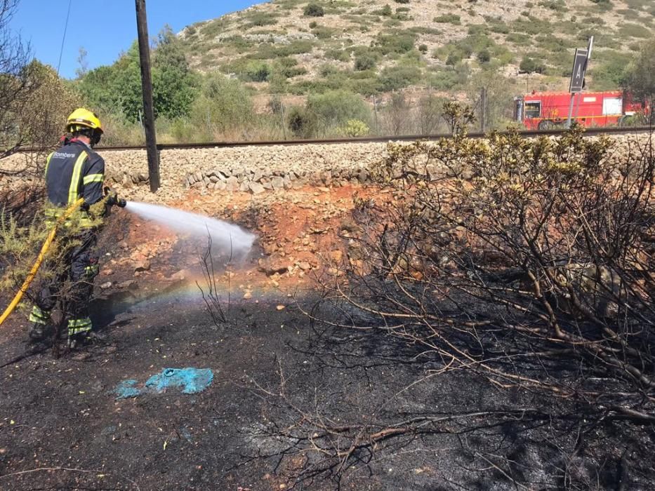 Estabilizado el fuego en el Pinaret de la Xara, en el límite de El Montgó