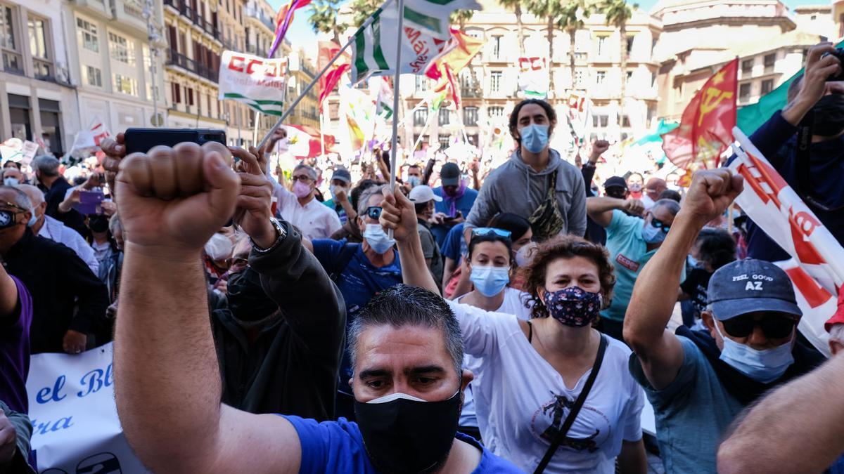 Manifestación del Primero de Mayo en Málaga capital