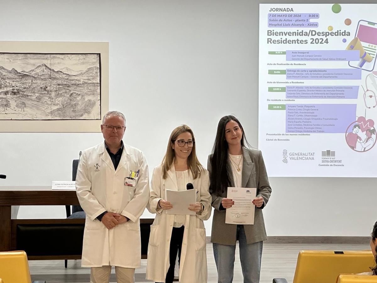 Acto de bienvenida en el hospital Lluís Alcanyís de Xàtiva.