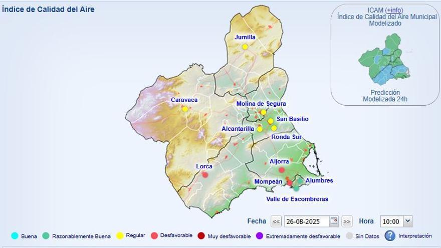 Una masa de polvo sahariano contamina el aire de casi toda la Región