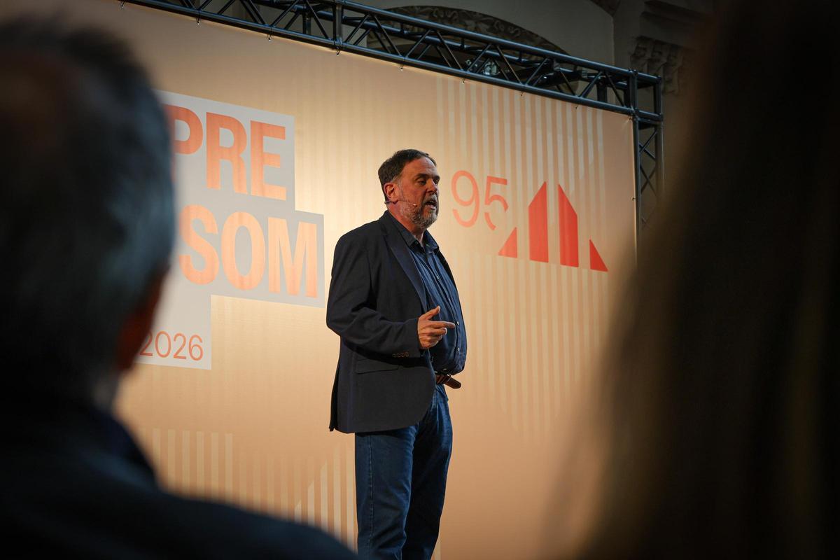 El presidente de ERC, Oriol Junqueras, en la fiesta de los 95 años del partido,