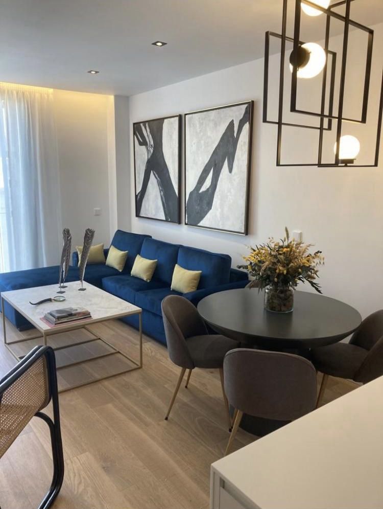 Salón decorado por Felisa Vega en una vivienda de Madrid