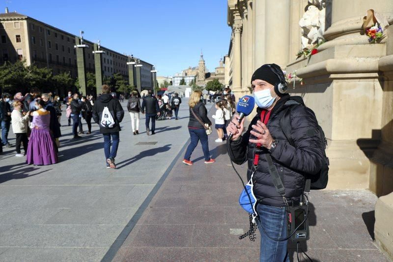 La basílica del Pilar recibe a los zaragozanos con aforo reducido y medidas de seguridad