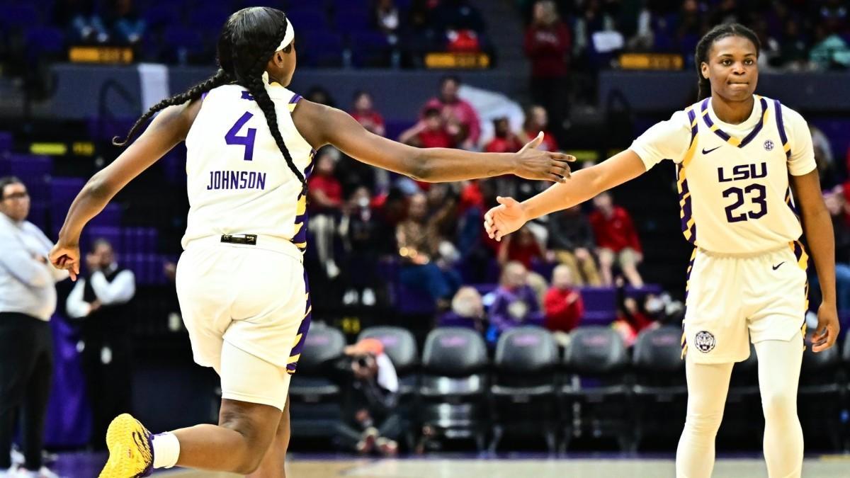 Las jugadoras de LSU Tigers celebraron una canasta con el fenómeno 'six seven'