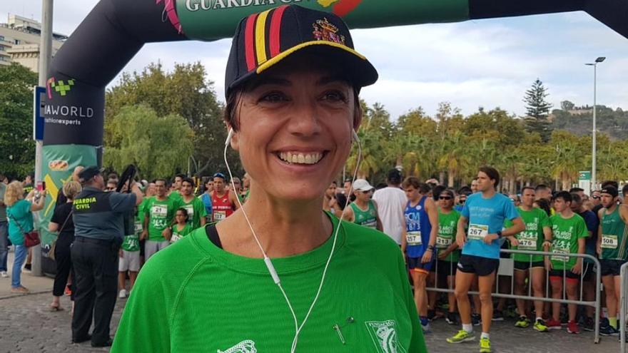 María Gámez, el pasado 5 de octubre, durante la carrera por el 175 aniversario de la Guardia Civil.