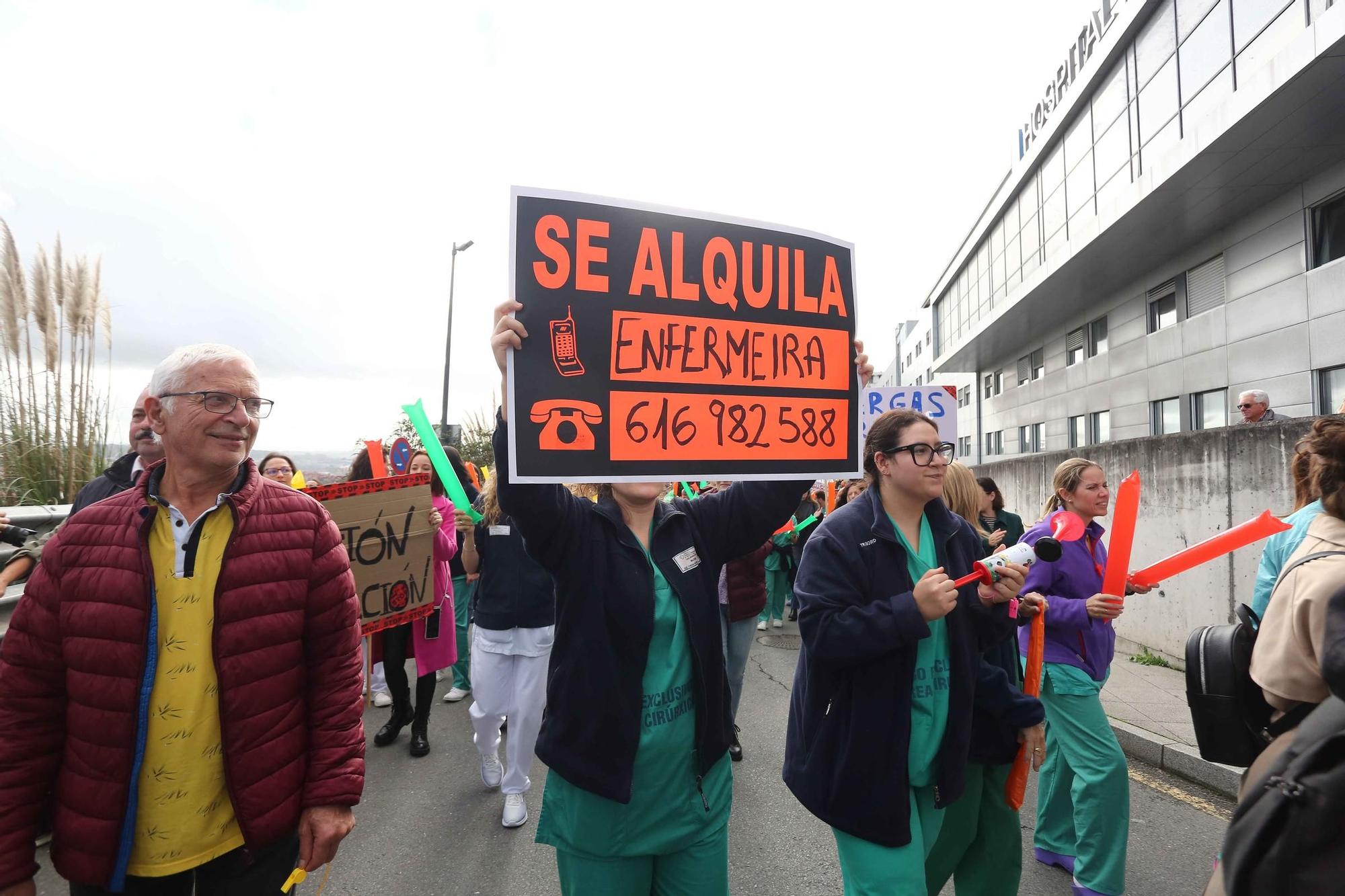 Enfermeras vuelven a manifestarse este jueves ante ocho hospitales de Galicia para reclamar mejores condiciones laborales