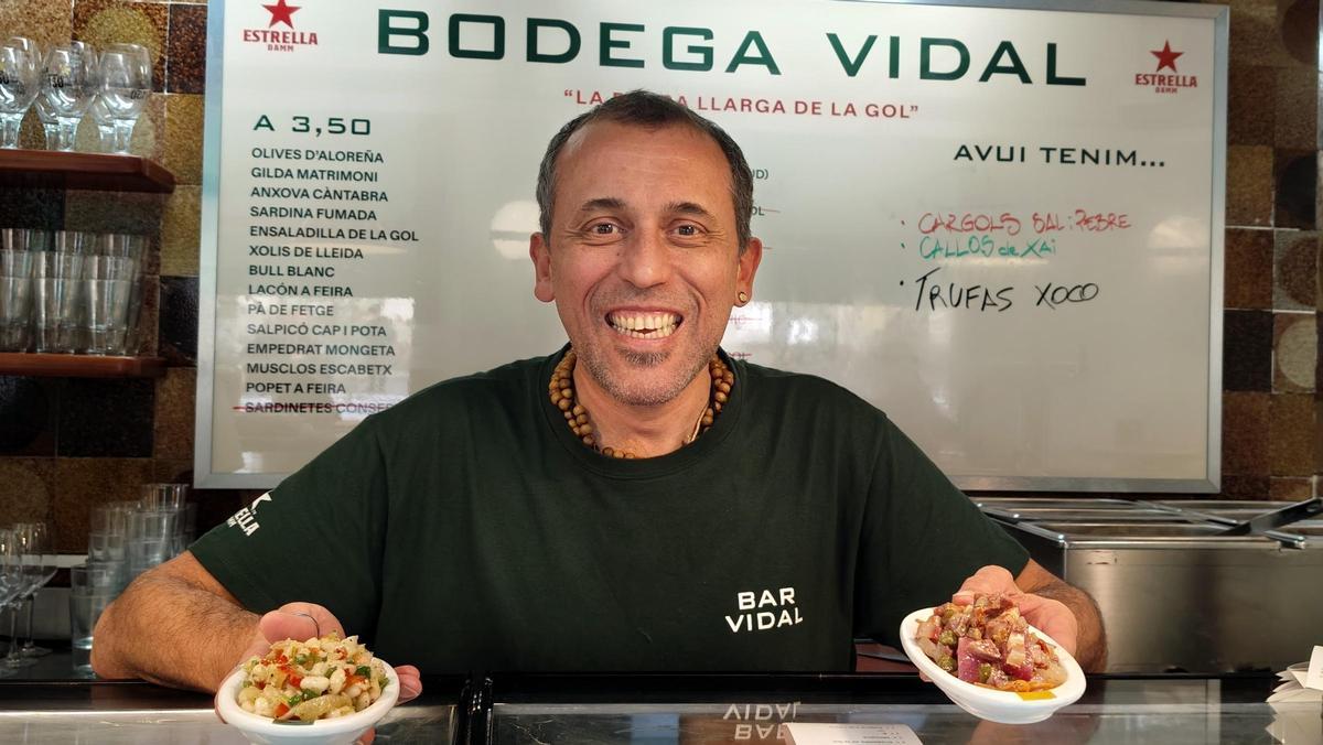 Diego Pellini, en la barra de Bodega Vidal.