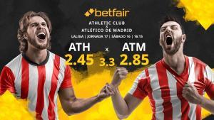 Athletic Club de Bilbao vs. Club Atlético de Madrid: horario, TV, estadísticas, clasificación y pronósticos