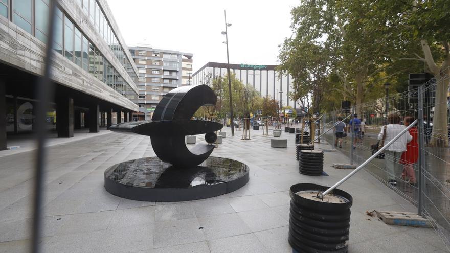 Así ha quedado la plaza junto a la sede de Ibercaja