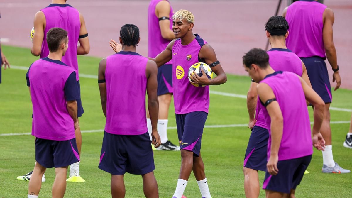 Brutal festival de toques en el entreno: Lamine, Bardghji....