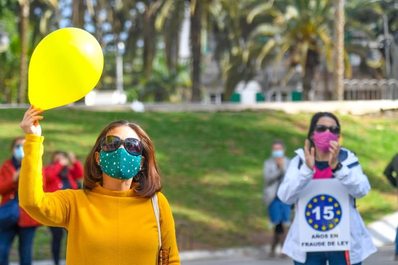 Concentración de trabajadores temporales de la Administración canaria