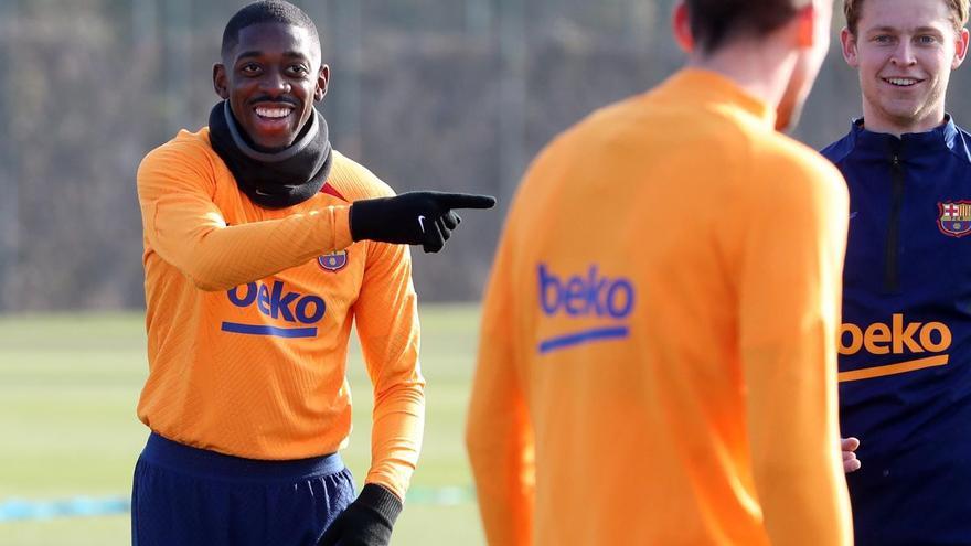 Último entrenamiento del Barça antes del duelo ante el Alavés