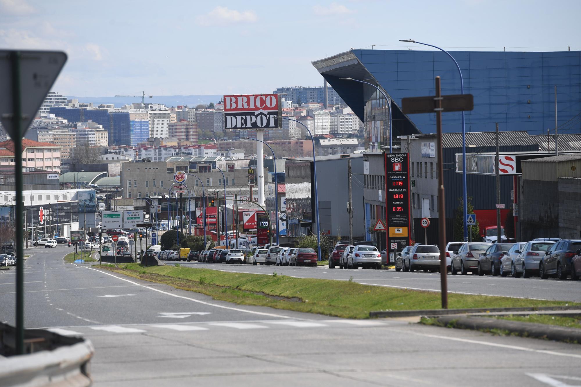 Polígono de A Grela en el décimo día de paro de transportes