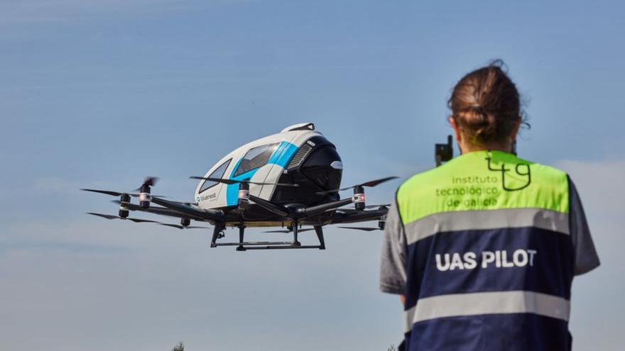 El primer dron aerotaxi de España vuela sobre Galicia