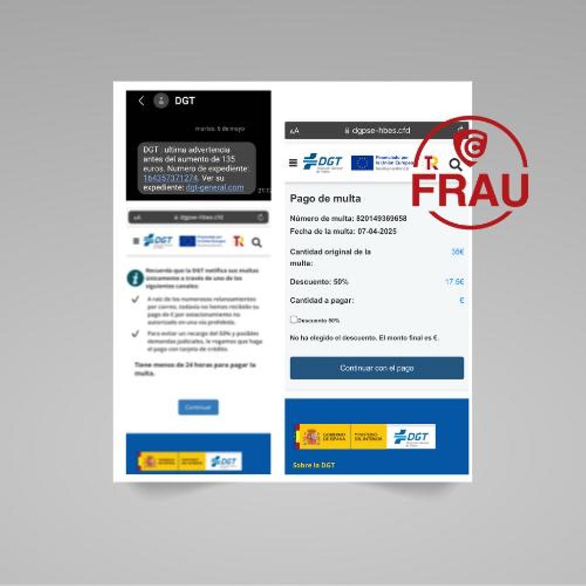 El mensaje falso de la DGT clonado por los estafadores
