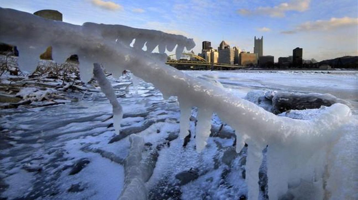 Imatge de Pittsburgh amb temperatures sota zero.