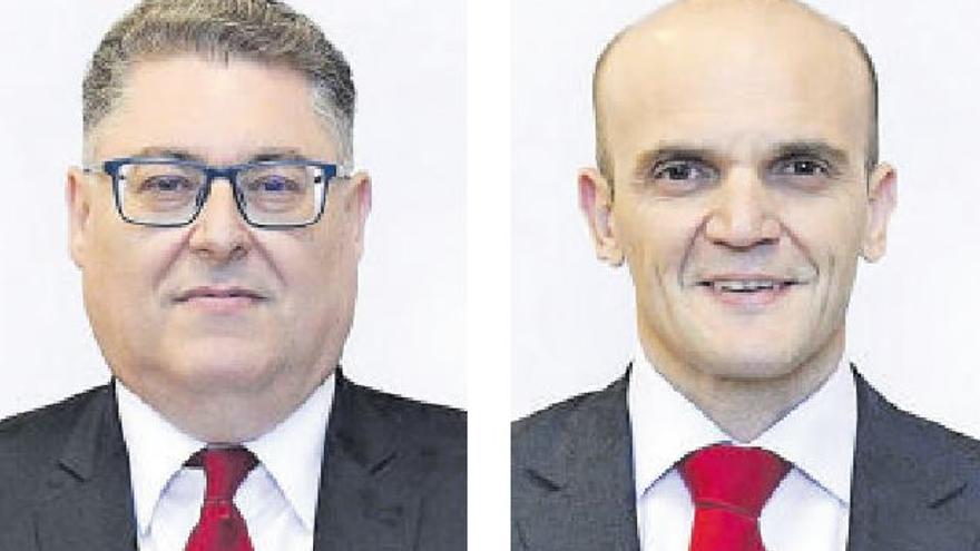 Los concejales socialistas Andrés Guerrero y Enrique Lorca.