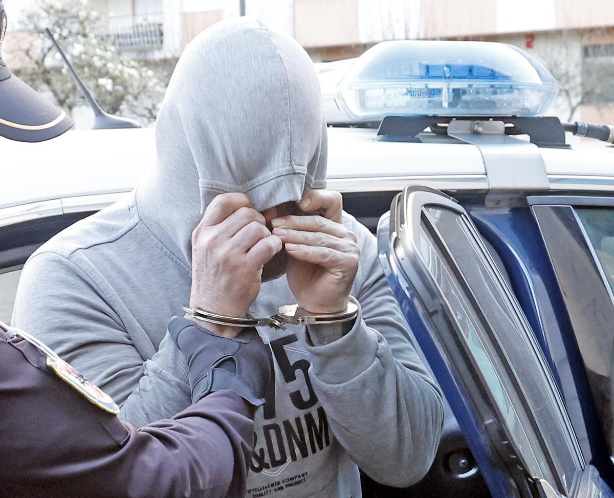 El presunto autor del crimen de Redondela, en febrero de 2025, cuando pasó a disposición judicial.