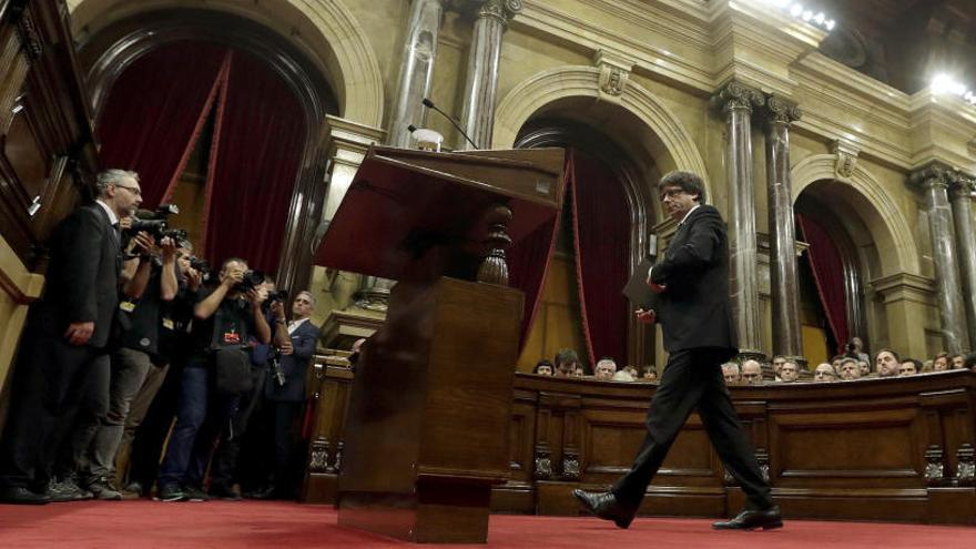 Compareixença del president Puigdemont davant del ple del Parlament.