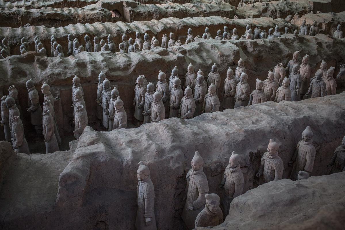 Imagen de los guerreros de terracota en Xian.