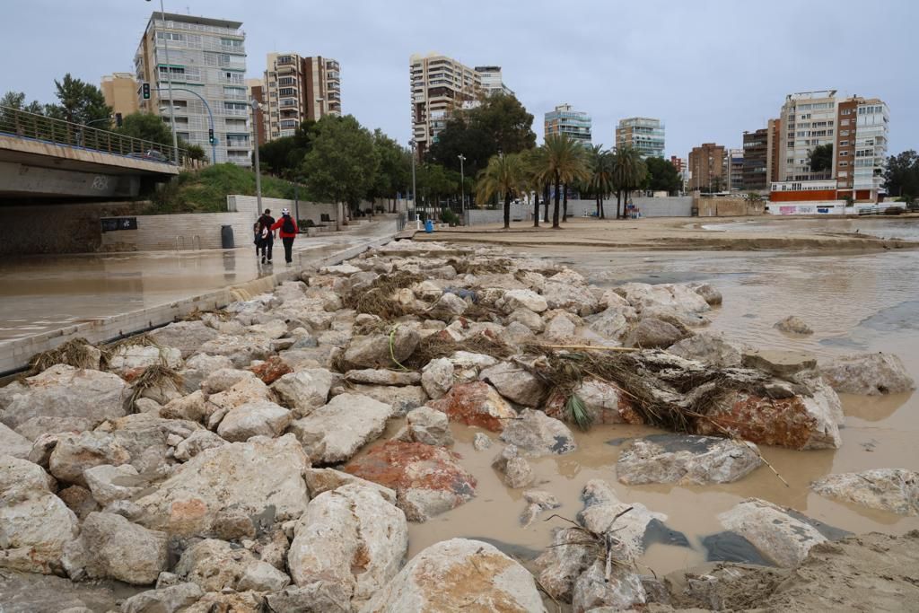 Efectos de la lluvia en la Albufereta y el barranco de Alicante