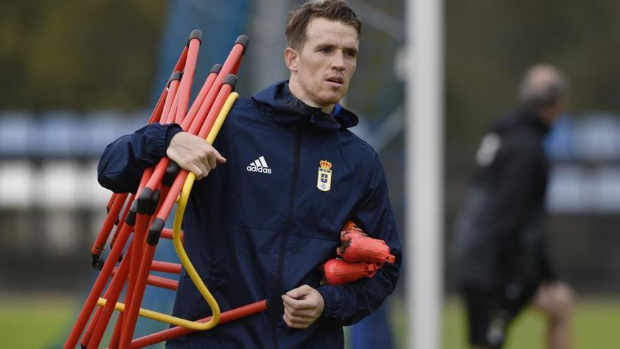 Hidi, durante un entrenamiento del Oviedo.