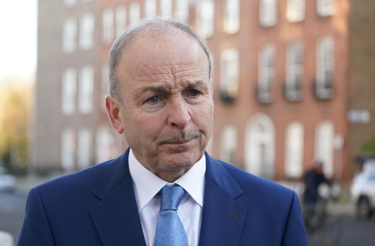 El candidato del Fianna Fáil, Michéal Martin, durante una rueda de prensa.