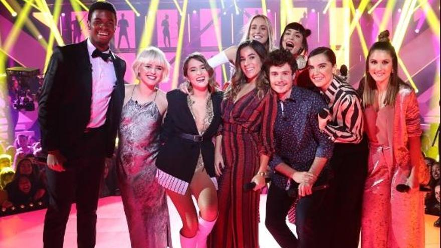 Actuación grupal de la gala 9 de OT.