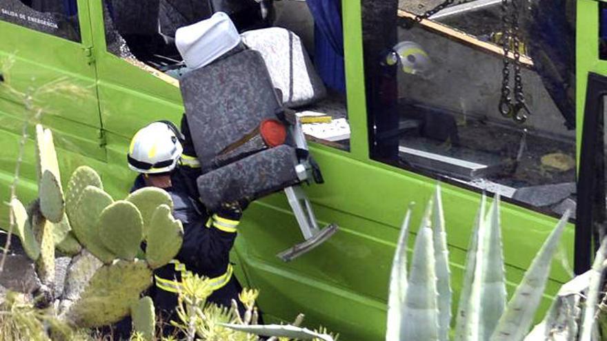 El conductor del microbús recibe el alta médica en el Hospital Insular