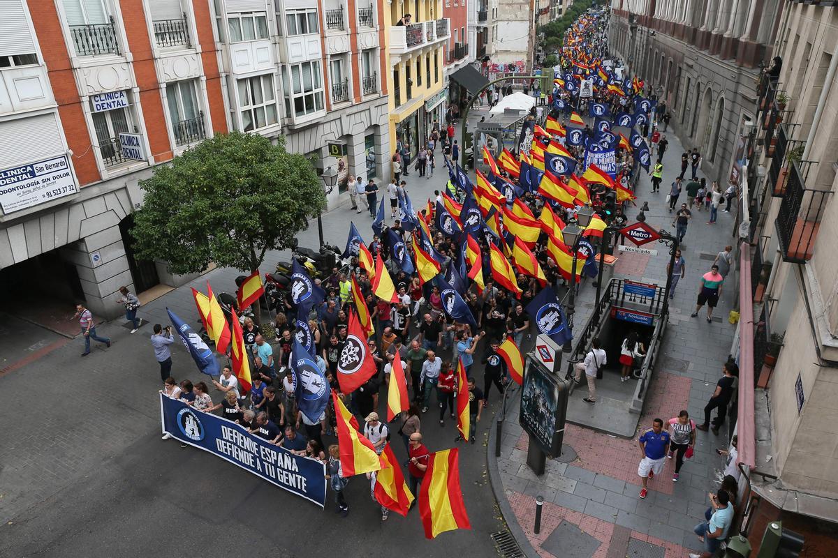 Una manifestación convocada por Hogar Social Madrid en 2016.