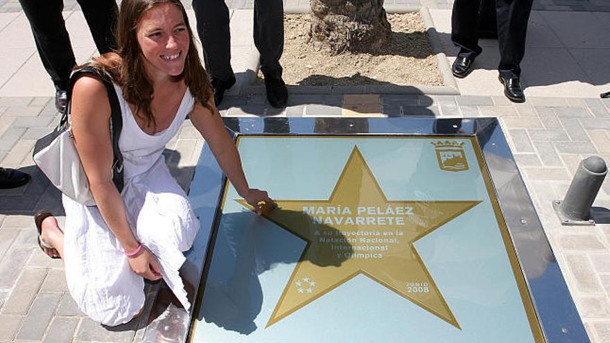 Peláez, durante el acto en el que se concedió su Estrella en el &#039;Paseo de las Estrellas del Deporte&#039;,