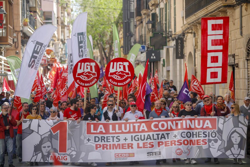 Unas 2.000 personas reivindican en Palma la recuperación de derechos de los trabajadores