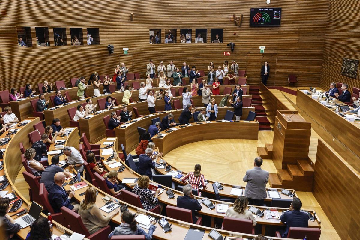 Hemiciclo durante un pleno, en Les Corts Valencianes, a 22 de julio de 2026