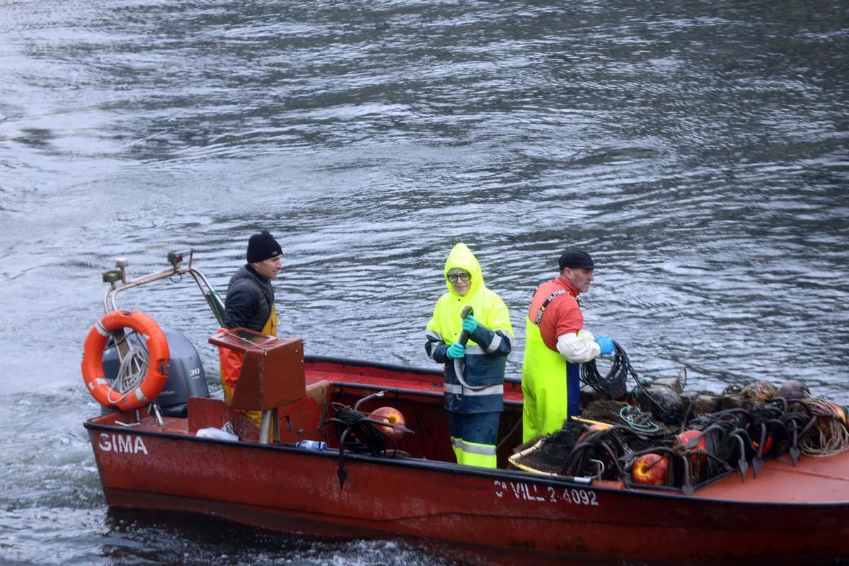 Así se pescan las primeras lampreas de la temporada.