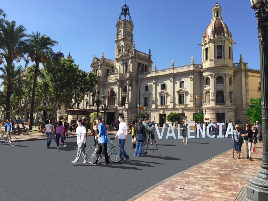 FOTOS: Así será la plaza del Ayuntamiento de València peatonal