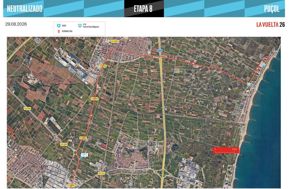 Itinerario de la etapa en Puçol.