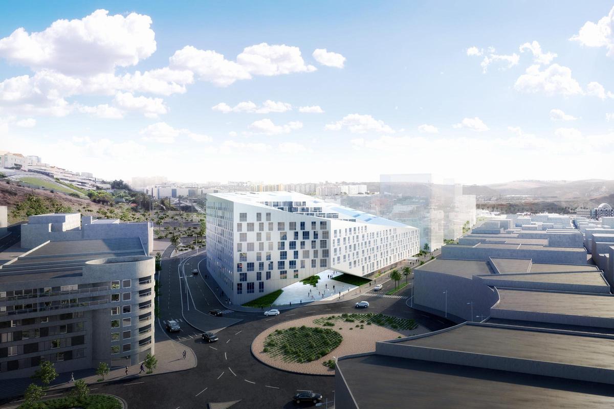 Recreación infográfica del Residencial Las Américas, en Las Palmas de Gran Canaria.