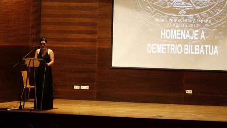 Homenaje a Demetrio Bilbatúa en Bueu, en agosto de 2012. // C.G.