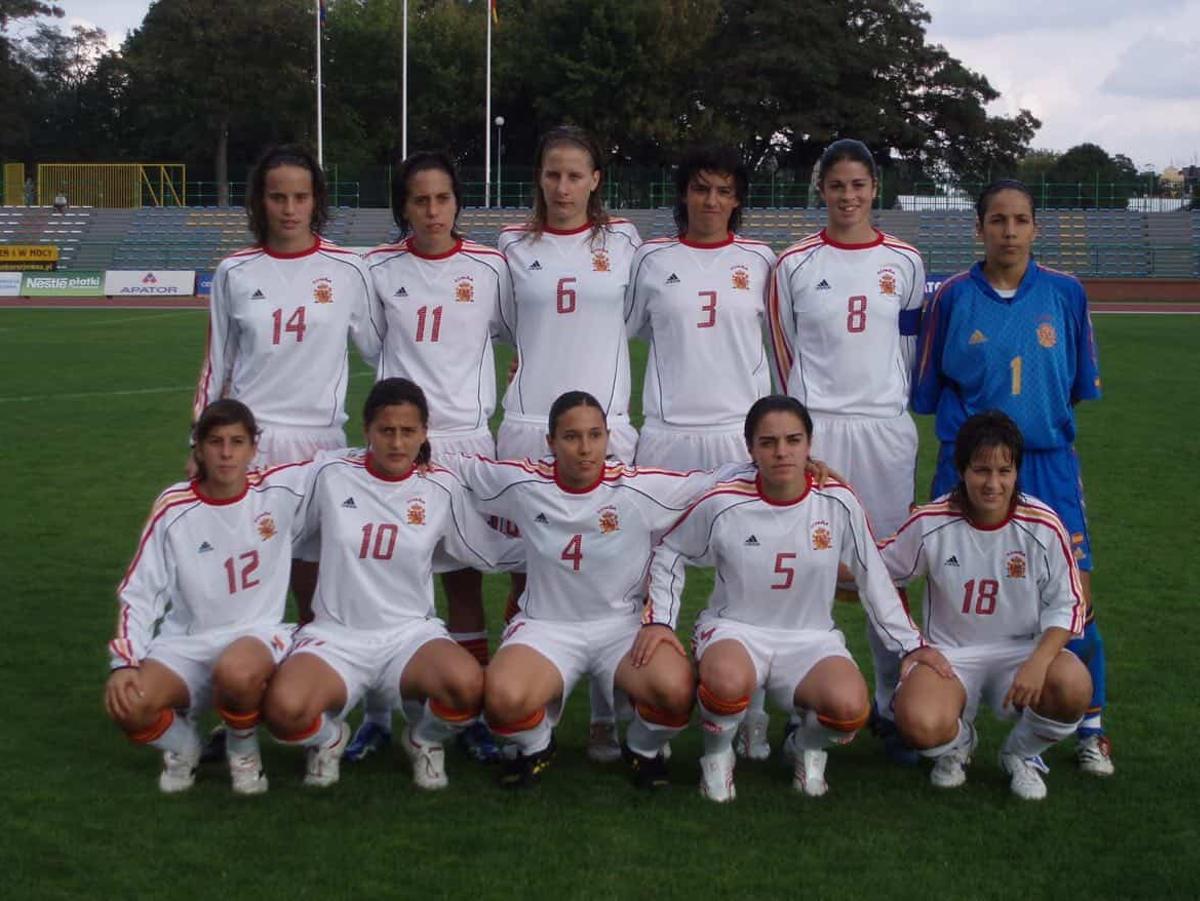 Joana Montouto, con el dorsal 12, en un partido de la Selección Española.