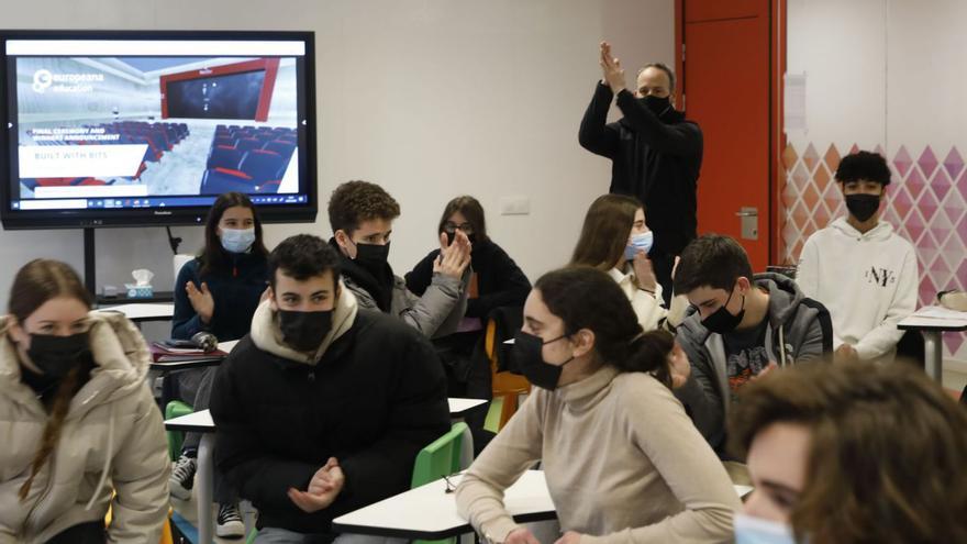 Los alumnos de primero de Bachillerato que participaron en el programa europeo, ayer. | Marcos León