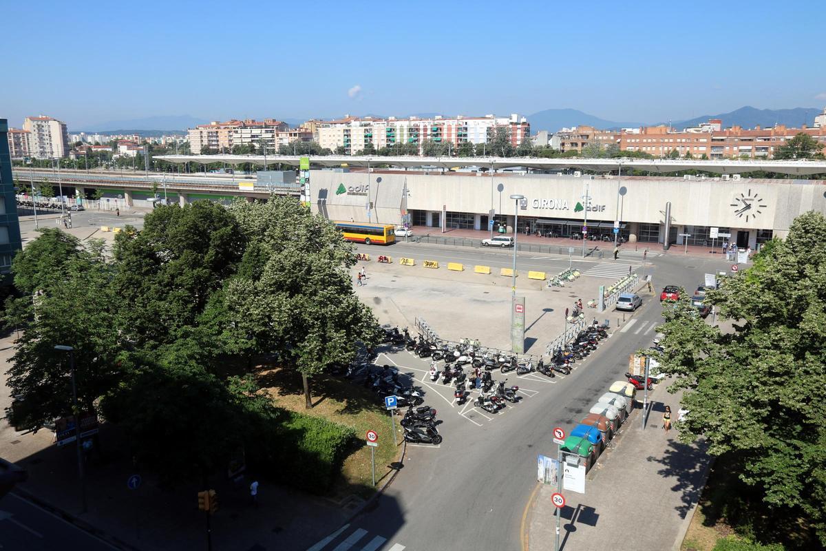 La plaça Espanya de Girona, en una imatge d'arxiu.