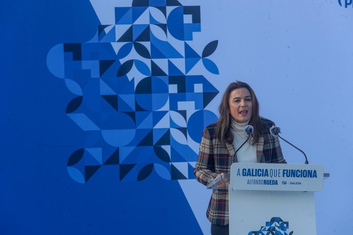 Sabela Fole durante un acto de su partido en Cambados.